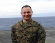Gunnery Sergeant Joseph Abraham Alvarez on the deck of USS Iwo Jima Photos courtesy of U.S. Marine Corps